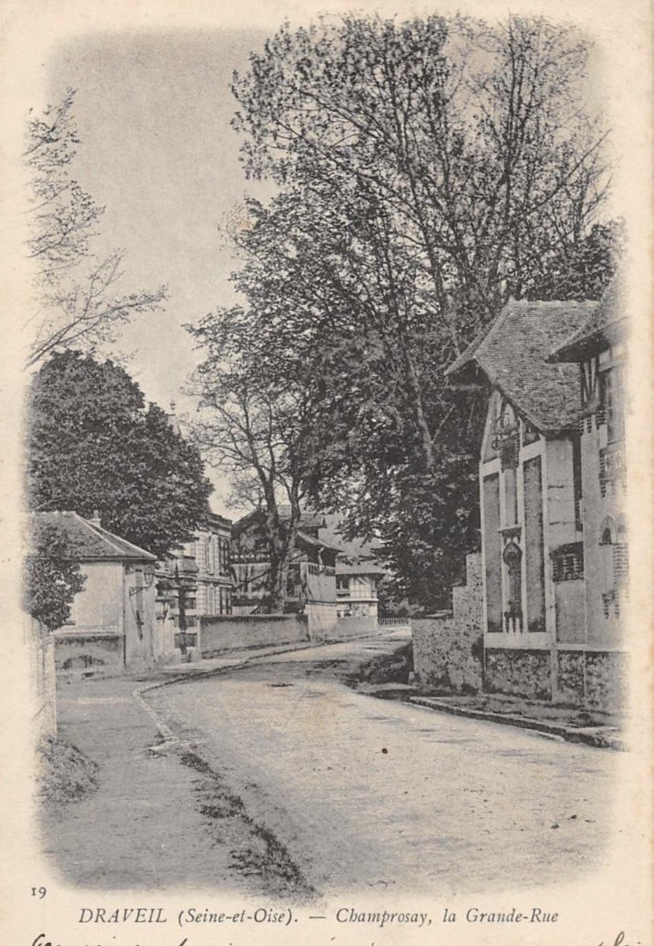 Champrosay, la Grande-Rue, carte postale ancienne