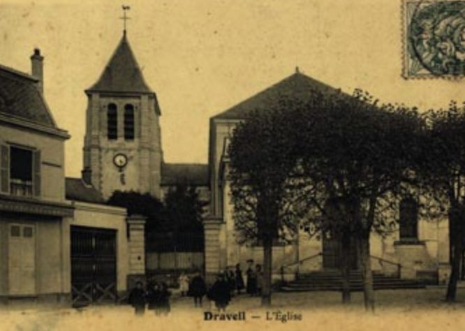 Église de Draveil, carte postale ancienne